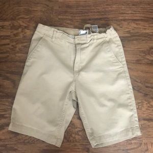 Old Navy boy tan beige shorts, size 12, adjustable waist, pockets in from and on